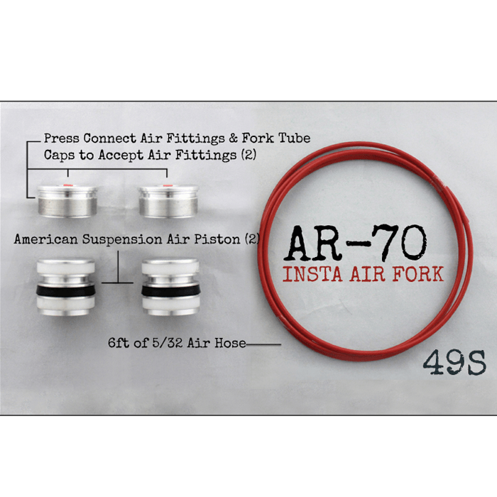 Air Ride Suspension Kit For Harley Davidson AR-­70/49S Fork Tube Air Ride Suspension Kit Harley Davidson FLH, FLHT