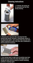 Load image into Gallery viewer, UltraCool Stainless Steel, Reusable Oil Filter - PC53-82 Cleaning instructions