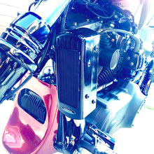 Load image into Gallery viewer, Harley Softail 1985-2017 3.0 Oil Cooler - Dual Fan Assisted Side Mount on Down Tube
