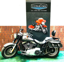 Load image into Gallery viewer, Softail 1985-2017 3.0 Oil Cooler - UltraCool Dual Fan Assisted Side Mount on Down Tube (Silver)