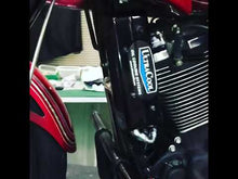 Load and play video in Gallery viewer, Softail Milwaukee 8 2018-Current 3.0 Dual Fan Assisted Side Mount on Down Tube Oil Cooler