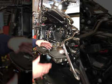 Load and play video in Gallery viewer, FLH Milwaukee 8 2017-Current 3.0 Dual Fan Assisted Side Mount on Down Tube Oil Cooler