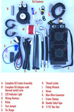 Load image into Gallery viewer, Harley Davidson FLH Milwaukee 8 2017-Current Dual Liquid Cooled 3.0 Dual Fan Assisted Lower Fairing Mount Oil Cooler Kit Content. Ready to install.