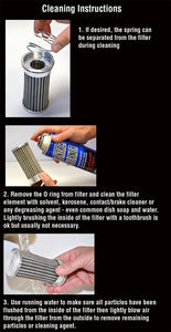 UltraCool Stainless Steel, Reusable Oil Filter - PC53-82 Cleaning instructions