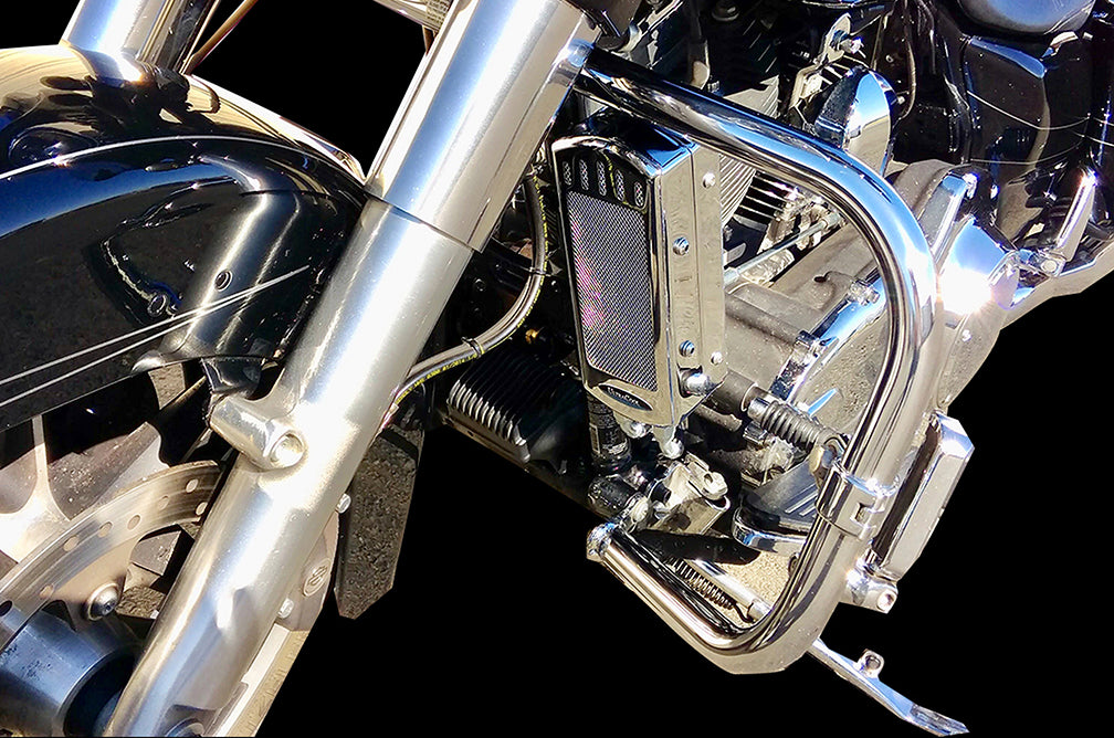 Harley Davidson Dyna 1993-2017 3.0 Dual Fan Assisted Side Mount on Down Tube Oil Cooler