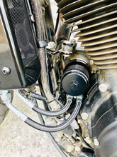 Load image into Gallery viewer, Harley Sportster Oil Cooler Kit - 2004-2020 3.0 Dual Fan Assisted Side Mount on Down Tube 

