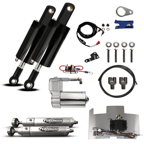 Harley Davidson Evolution Softail Front And Rear Air Ride Suspension Kit 1984-1999 (CYLINDERS) (High Gloss Black)