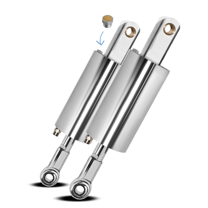 Harley Davidson Evolution Softail Front And Rear Air Ride Suspension Kit 1984-1999 (CYLINDERS) (Polished)